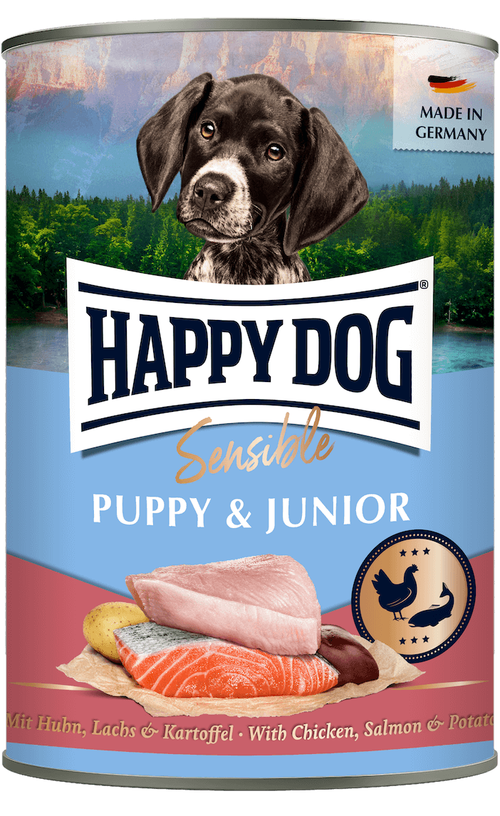 Happy Dog | Puppy & Junior Salmon Wet Dog Food | Wet Dog Food