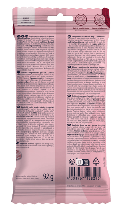 Back of Happy Dog Dental Rolls Mini packaging