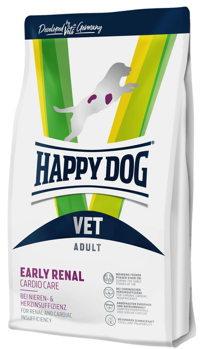 Back of Happy Dog VET Early Renal Cardio Care packaging