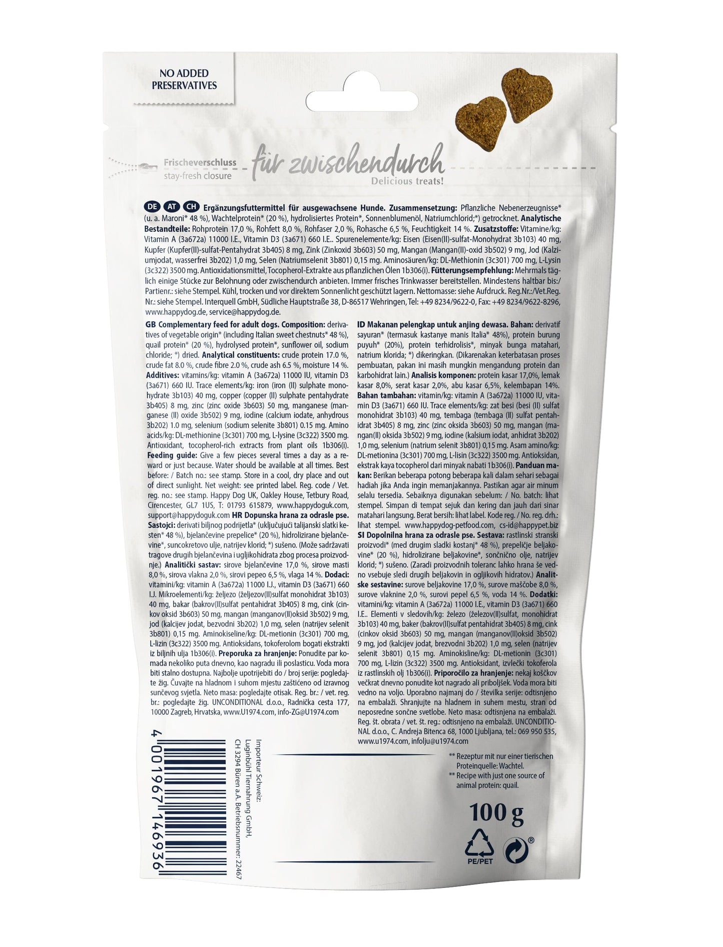 Sensitivity Snacks Back Of Bag