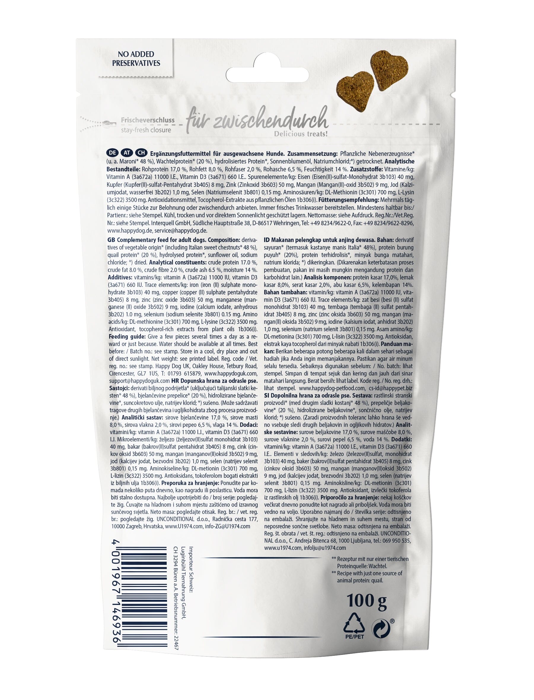 Sensitivity Snacks Back Of Bag